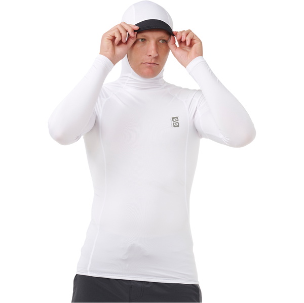 2026 Rip Curl Mens Search UPF Performance Hooded Long Sleeve Rash Vest 16IMRV - White